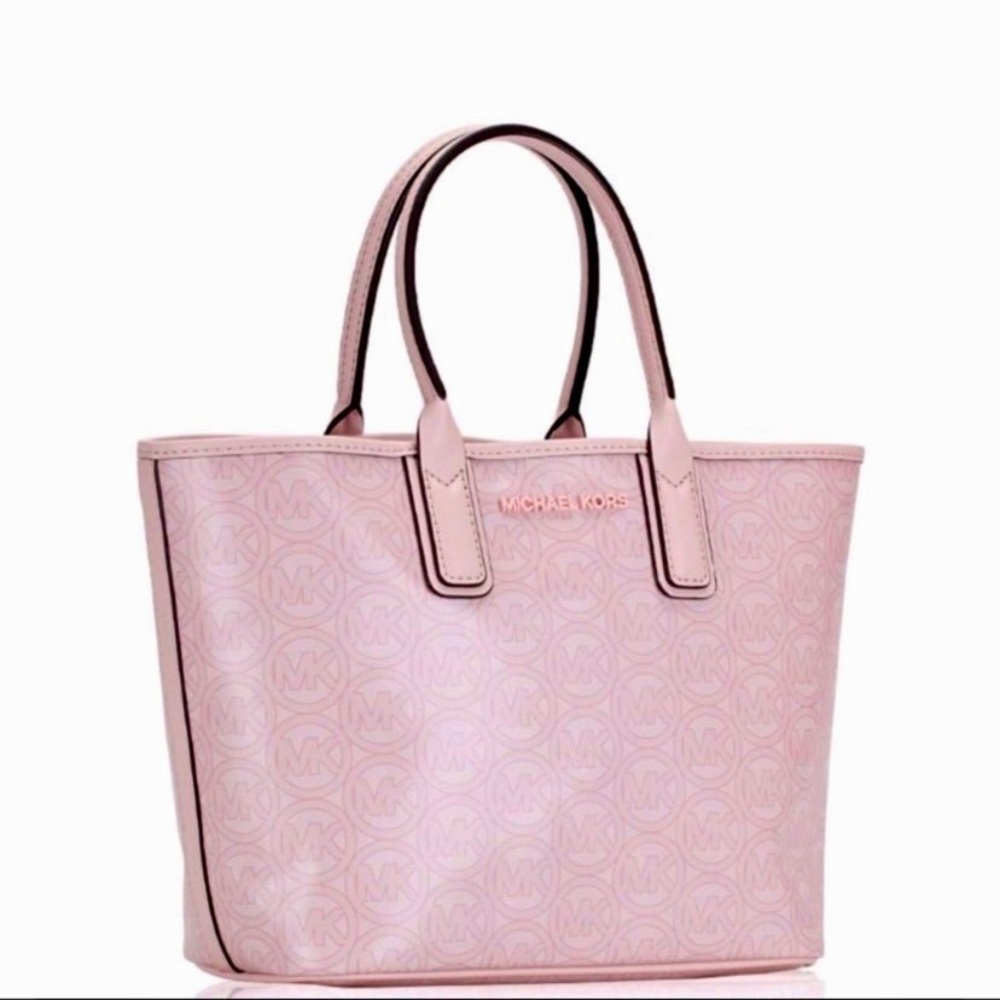 Michael Kors Jodie Small MK Logo Blush Pink Tote NWT